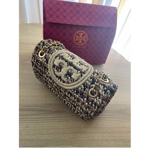Tory Burch Fleming soft raffia convertible bag
